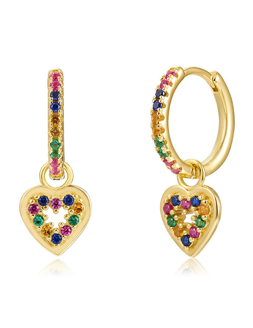 Fashion 3# Copper Inlaid Zirconia Geometric Earrings