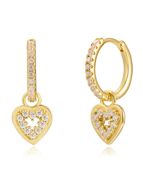 Fashion 3# Copper Inlaid Zirconia Geometric Earrings