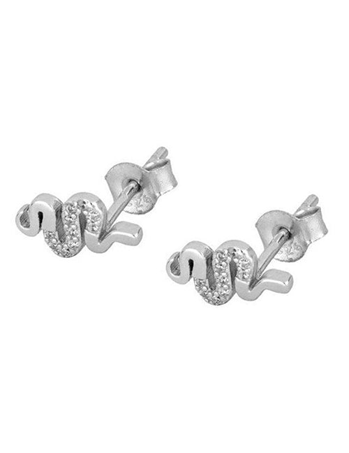 Fashion 5# Copper And Diamond Moon Stud Earrings