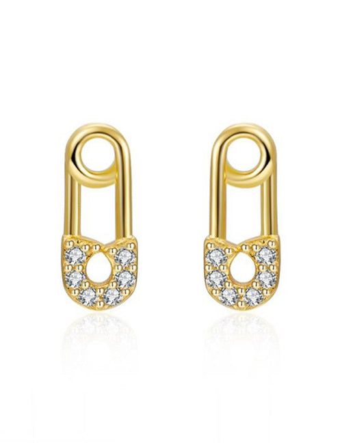 Fashion 2# Copper And Diamond Geometric Stud Earrings