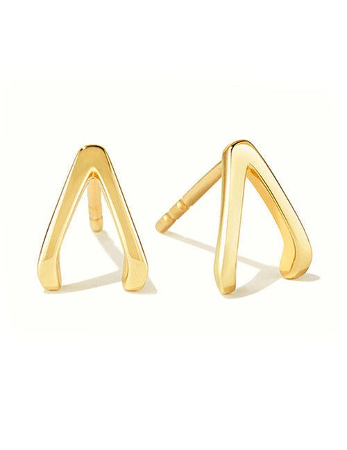 Fashion 2# Copper And Diamond Geometric Stud Earrings