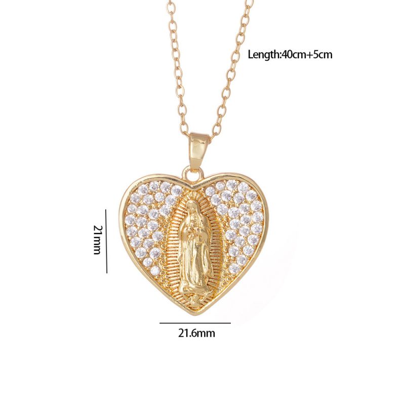 Maria 9 Copper And Zirconium Virgin Mary Necklace