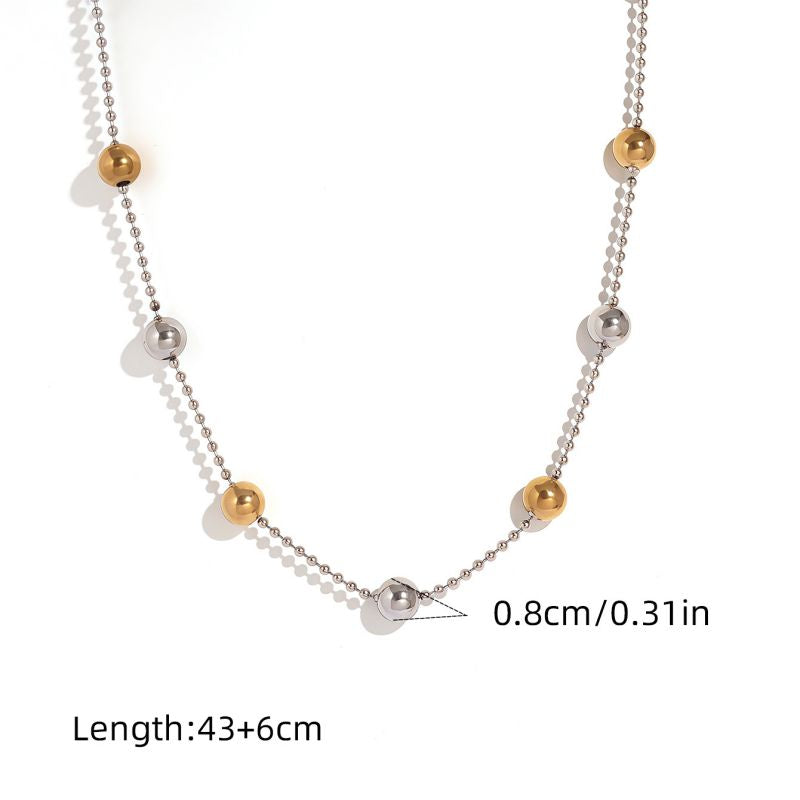 Necklace #1 304 Stainless Steel Beaded Necklace