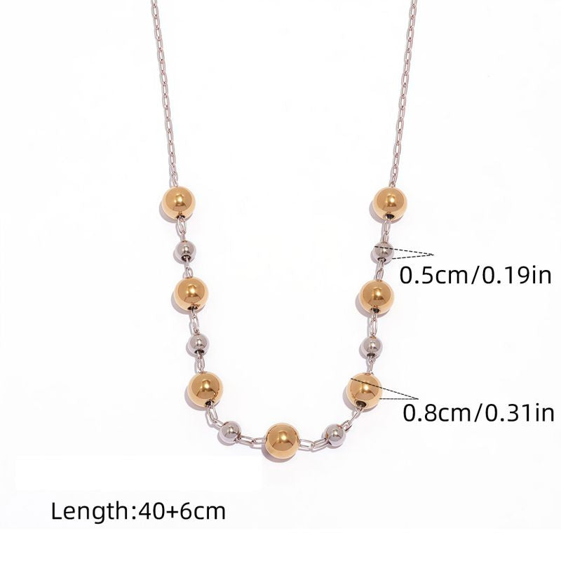 Necklace #1 304 Stainless Steel Beaded Necklace