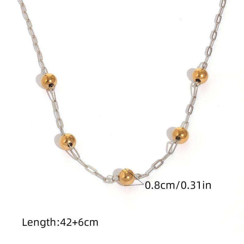 Necklace #1 304 Stainless Steel Beaded Necklace