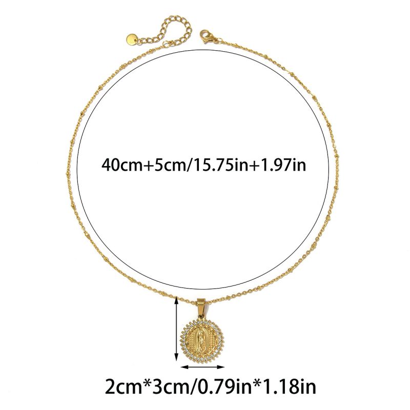 Necklace #1 304 Stainless Steel Diamond-set Portrait Necklace