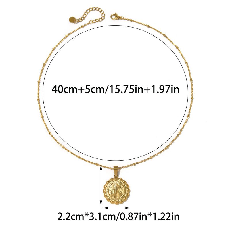 Necklace #1 304 Stainless Steel Diamond-set Portrait Necklace