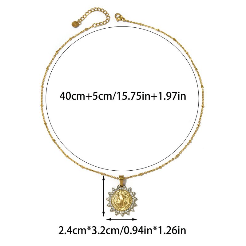 Necklace #1 304 Stainless Steel Diamond-set Portrait Necklace