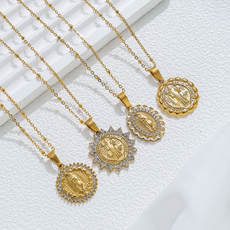 Necklace #1 304 Stainless Steel Diamond-set Portrait Necklace