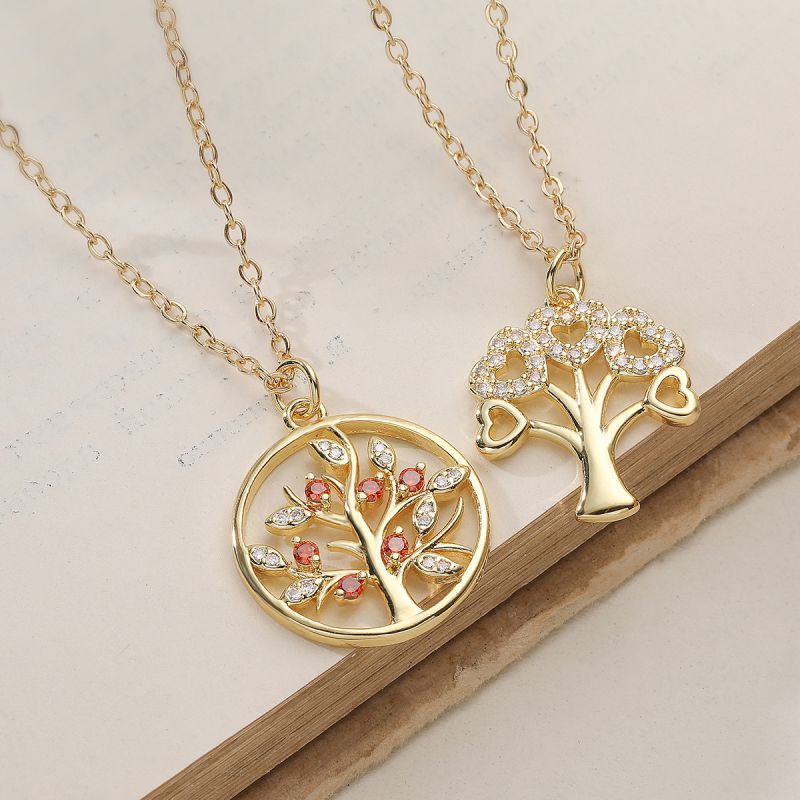 Necklace 1 Copper Diamond Heart Tree Of Life Necklace