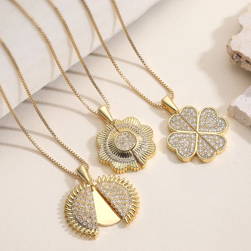 Necklace #1 Copper Diamond-encrusted Irregular-shaped Necklace