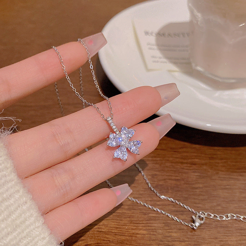 Necklace 11# Titanium Steel Pearl Butterfly Necklace