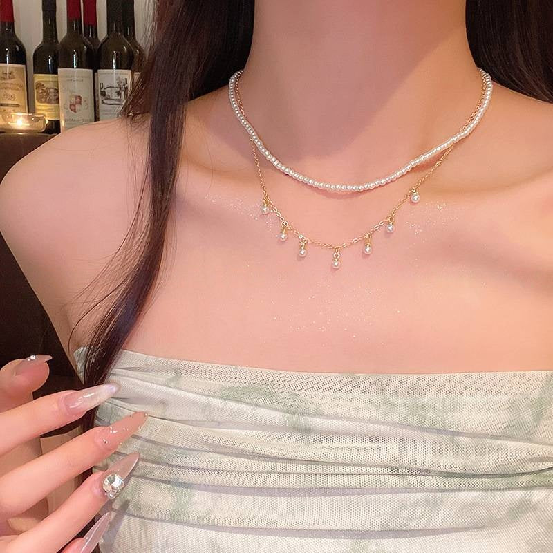 Necklace 11# Titanium Steel Pearl Butterfly Necklace