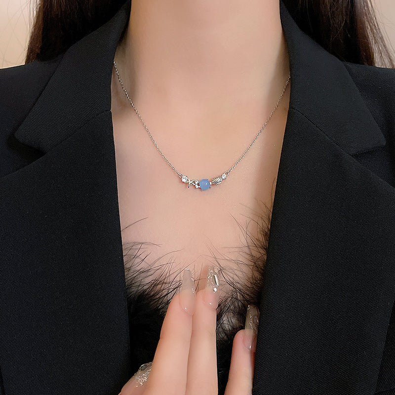 Necklace 11# Titanium Steel Pearl Butterfly Necklace