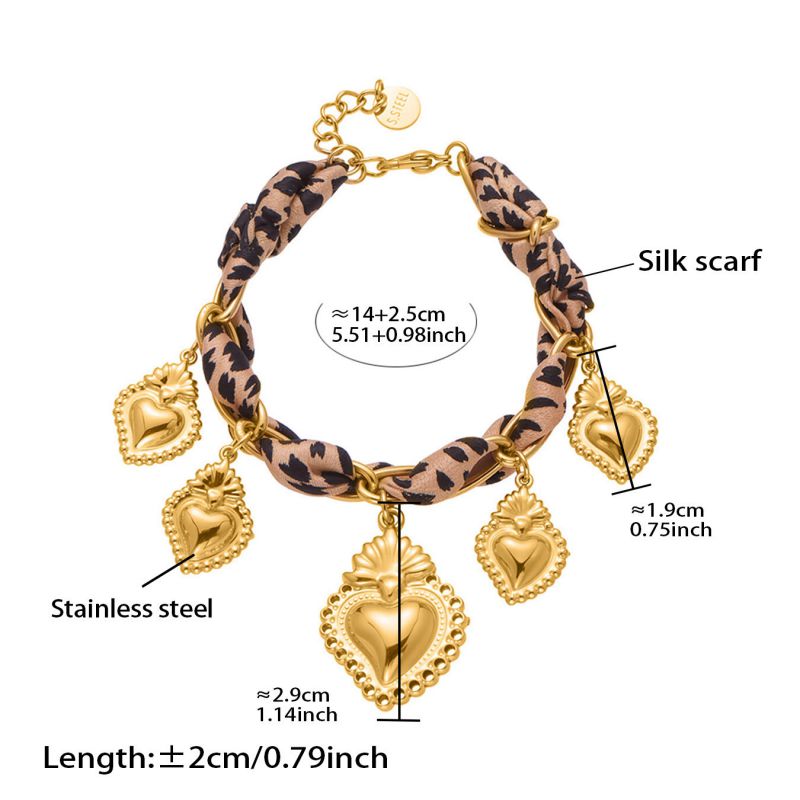 Necklace 2# Stainless Steel Heart Scarf Necklace