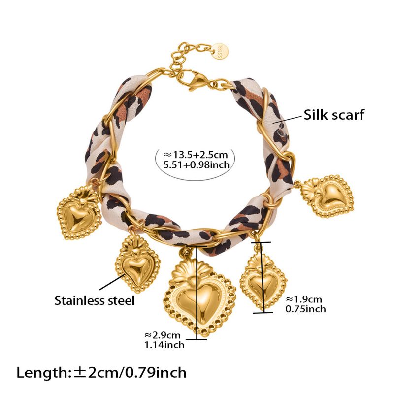 Necklace 2# Stainless Steel Heart Scarf Necklace