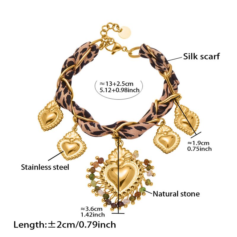 Necklace 2# Stainless Steel Heart Scarf Necklace