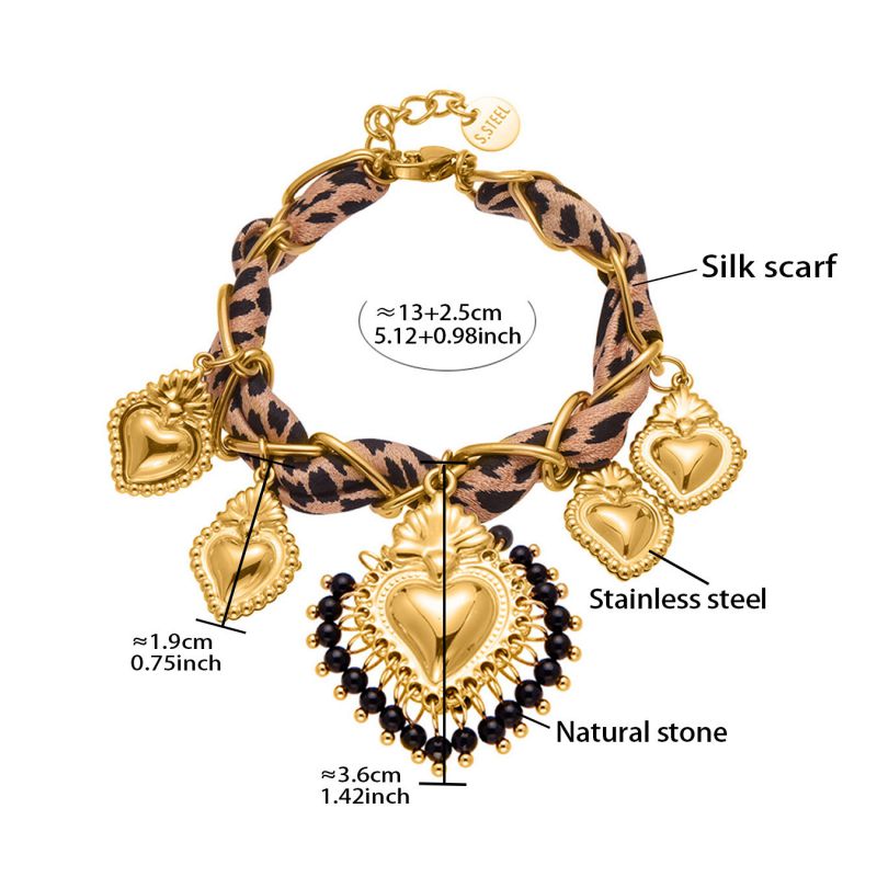 Necklace 2# Stainless Steel Heart Scarf Necklace