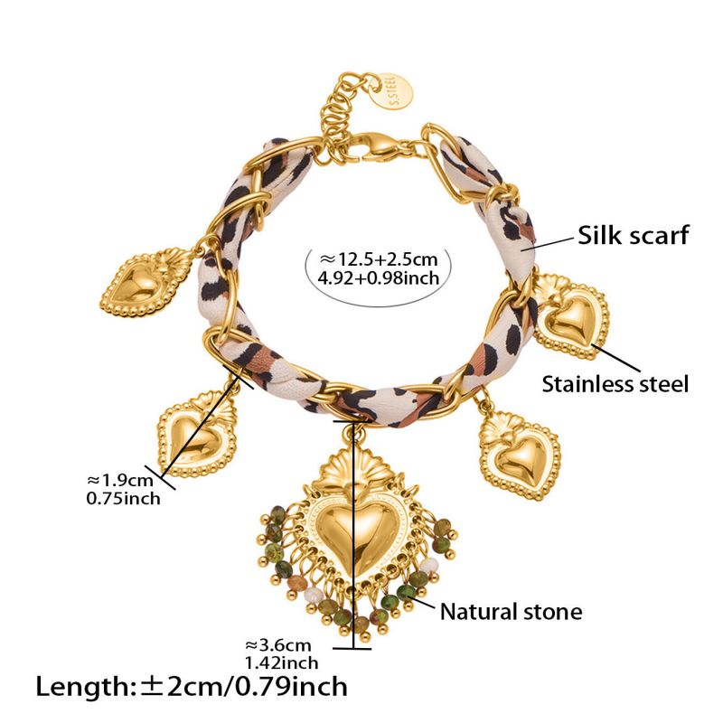 Necklace 2# Stainless Steel Heart Scarf Necklace