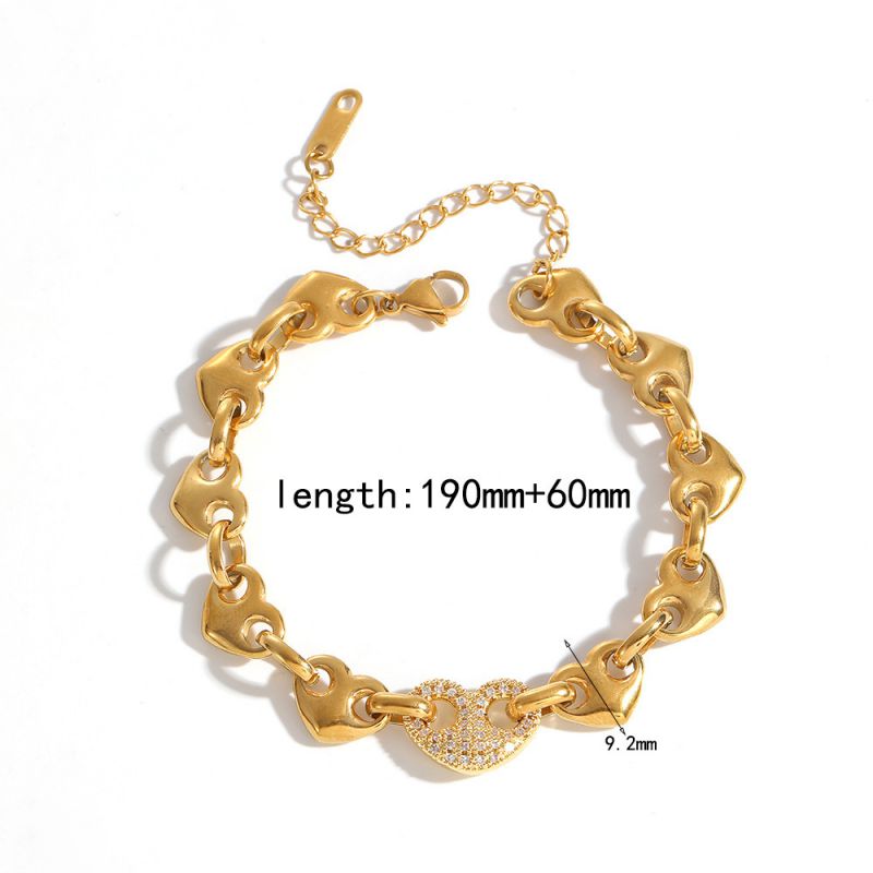 Necklace 304 Stainless Steel Heart-shaped Pig Nose Clasp Necklace