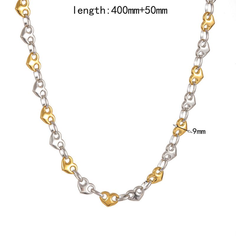 Necklace 304 Stainless Steel Heart-shaped Pig Nose Clasp Necklace