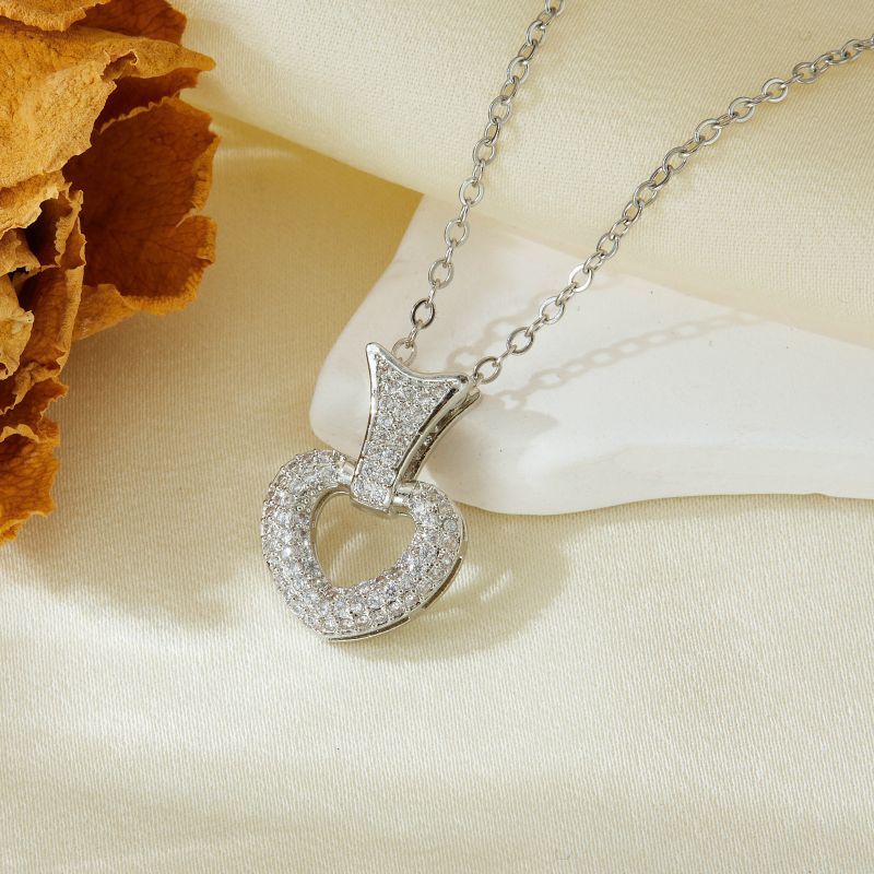 Necklace #7 304 Stainless Steel Diamond Heart Necklace