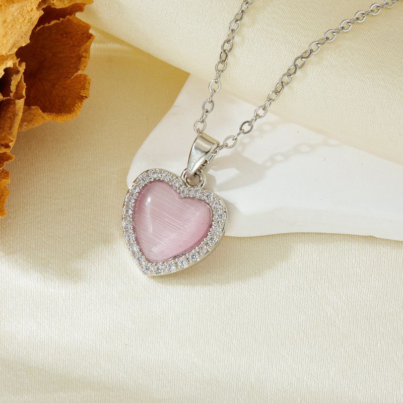 Necklace #7 304 Stainless Steel Diamond Heart Necklace