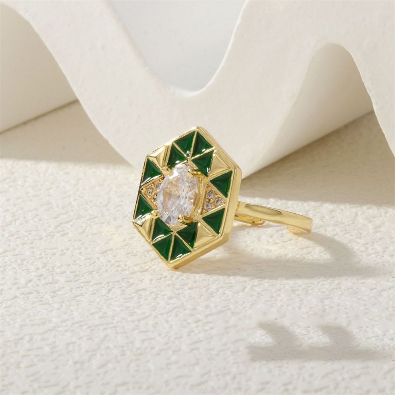 Necklace-b Copper Diamond Dripping Polygonal Necklace