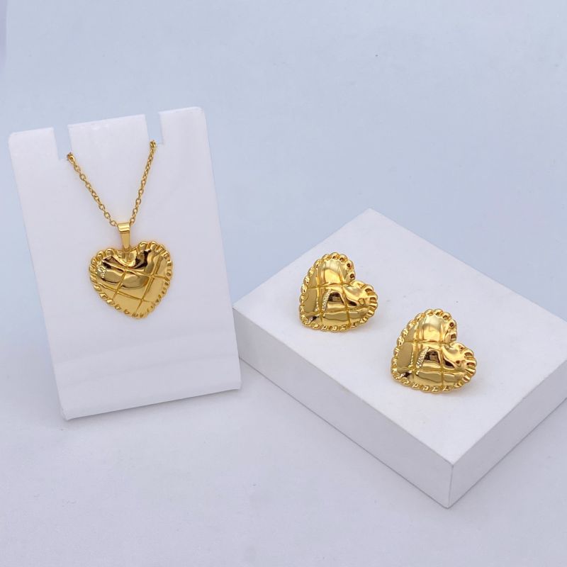 Ocean Series - 04 Titanium Steel Shell Necklace And Earring Set