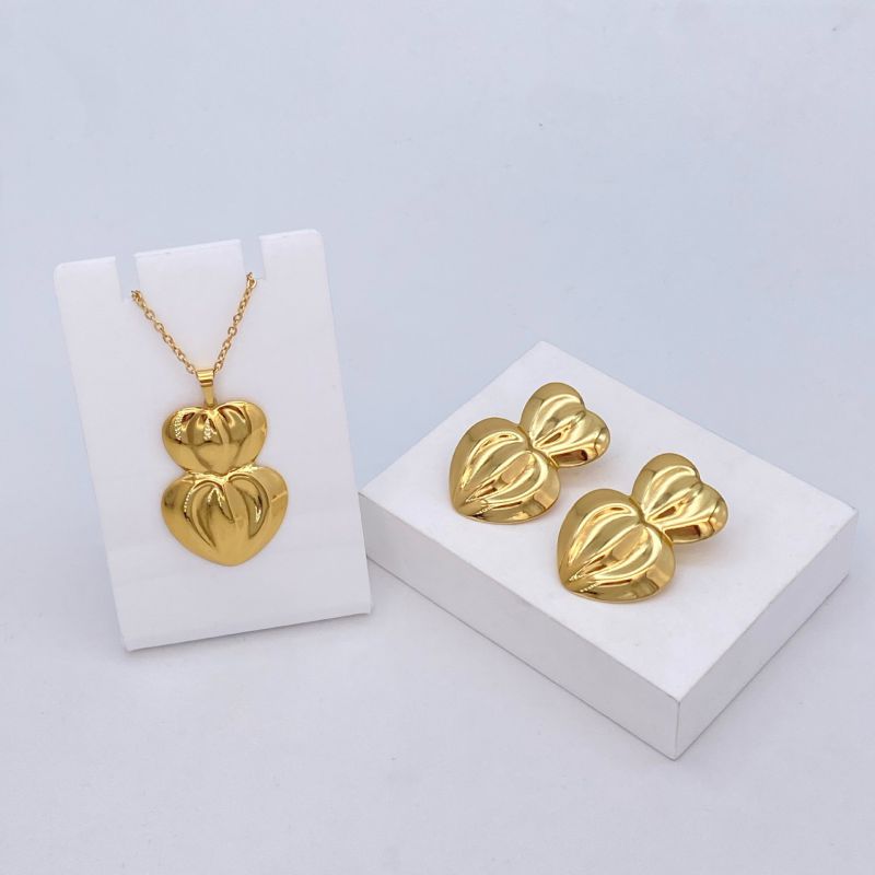 Ocean Series - 04 Titanium Steel Shell Necklace And Earring Set