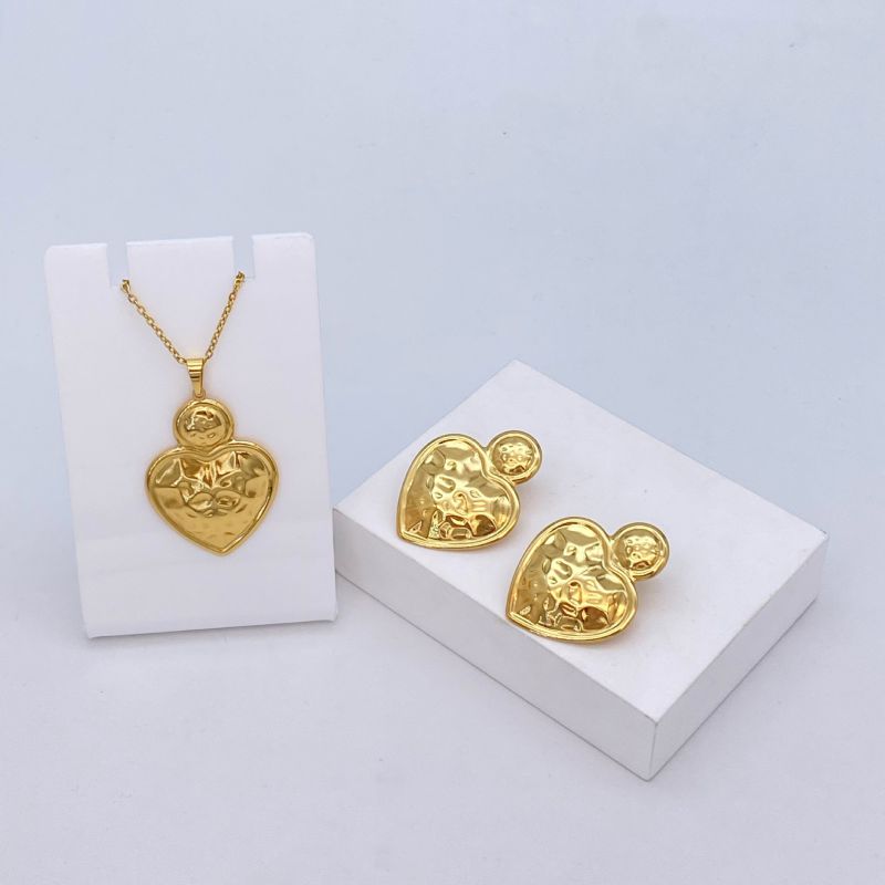 Ocean Series - 04 Titanium Steel Shell Necklace And Earring Set