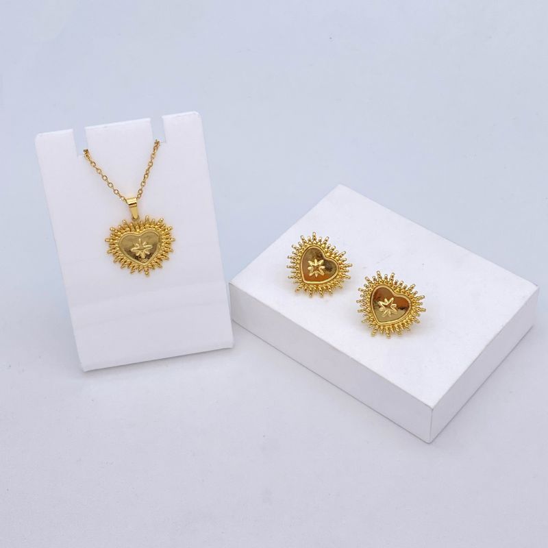 Ocean Series - 04 Titanium Steel Shell Necklace And Earring Set