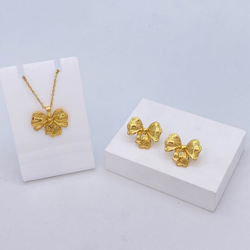 Ocean Series - 04 Titanium Steel Shell Necklace And Earring Set