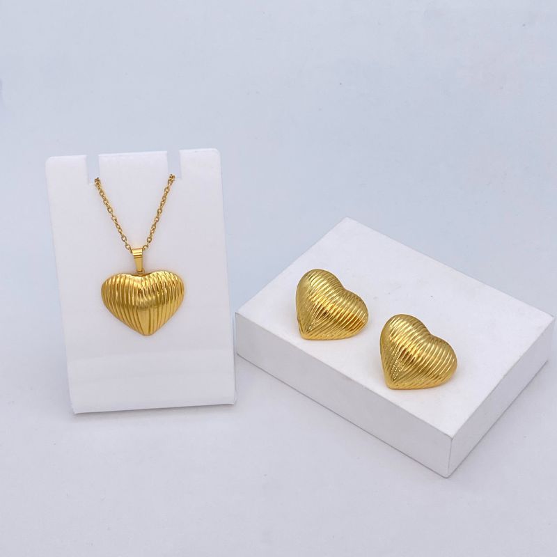 Ocean Series - 04 Titanium Steel Shell Necklace And Earring Set