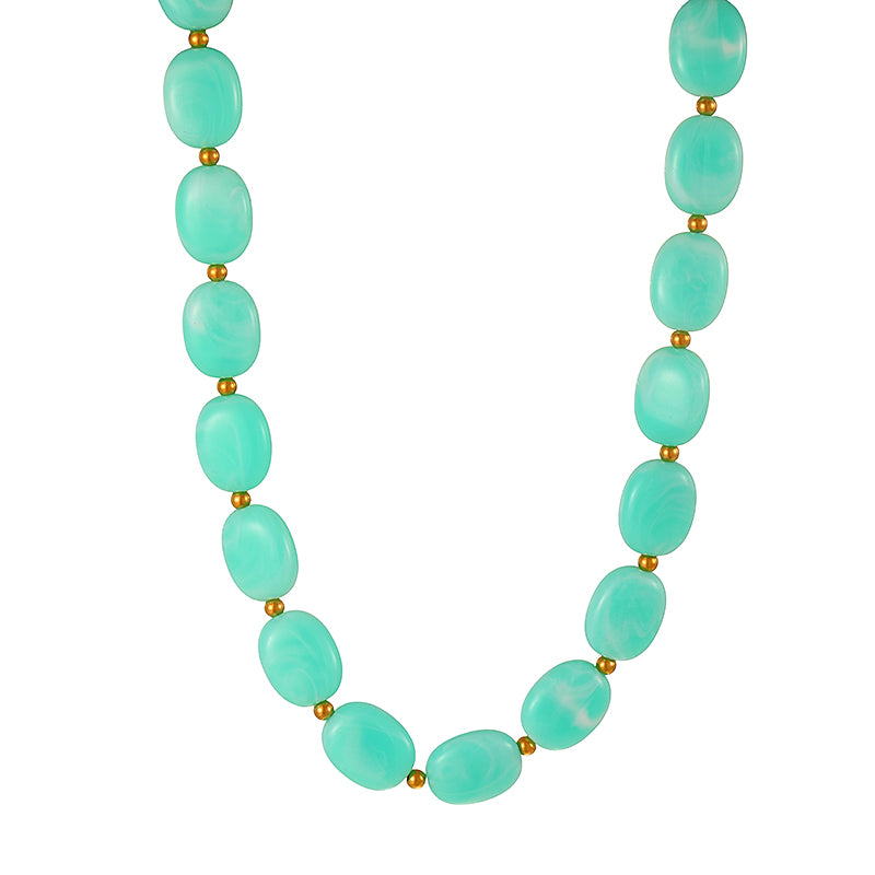 Orange Resin Beaded Necklace