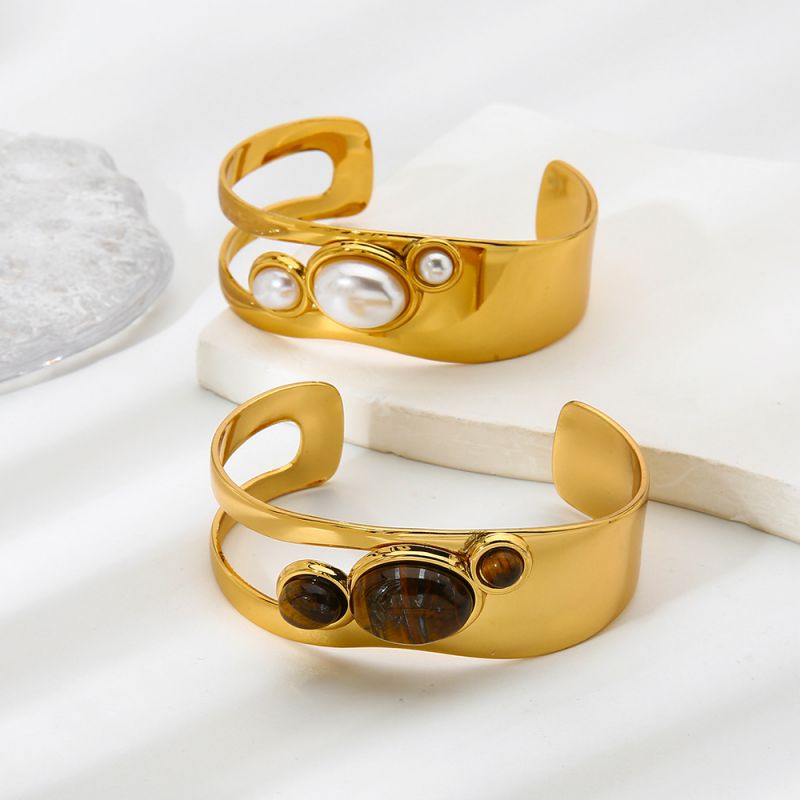 Pearl Stainless Steel Pearl Round Bracelet