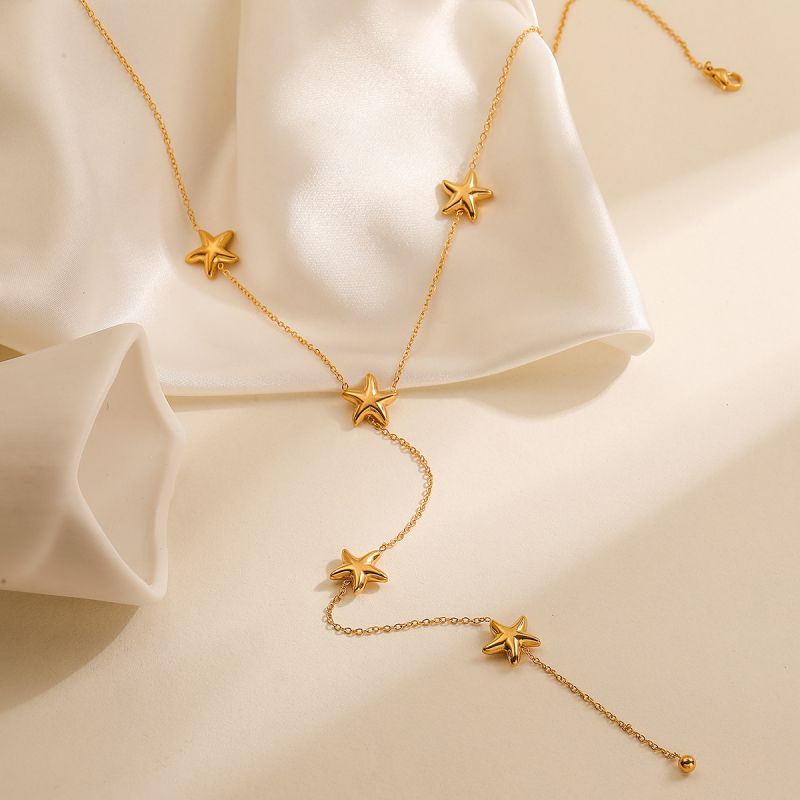 Pentagram Stainless Steel Five-pointed Star Y-shaped Necklace