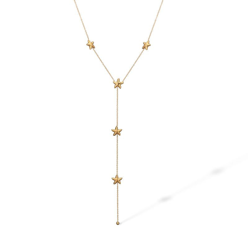 Pentagram Stainless Steel Five-pointed Star Y-shaped Necklace