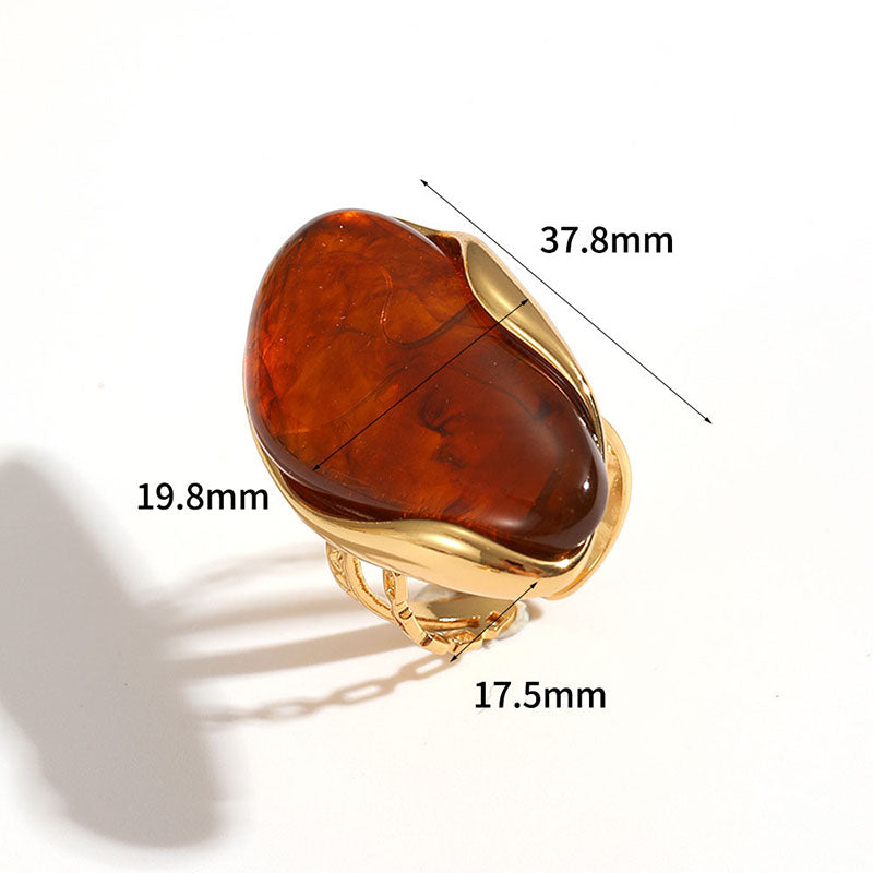 Pink Stainless Steel Irregular Resin Earrings