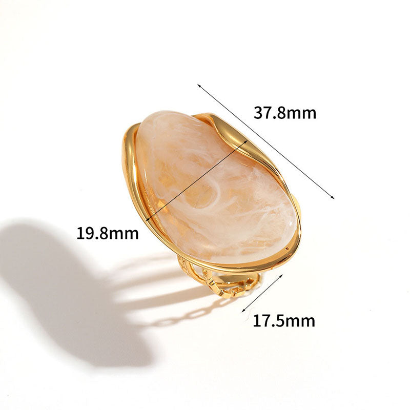 Pink Stainless Steel Irregular Resin Earrings