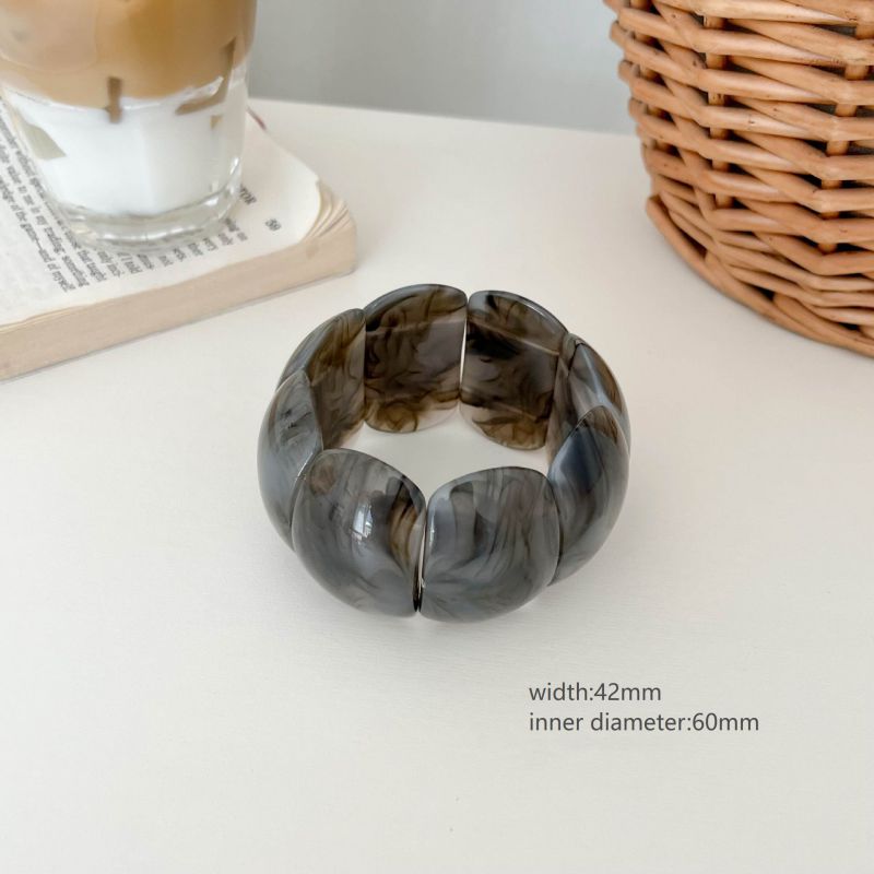 Pumpkin Beads Transparent Gray Resin Texture Irregular Bracelet