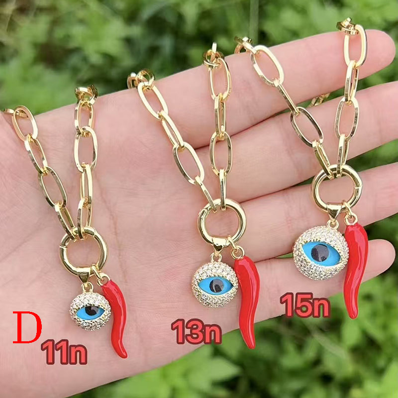 R Gold-plated Copper Beaded Eye Bracelet