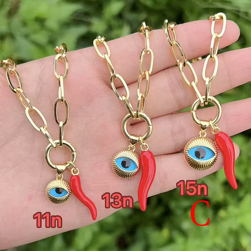 R Gold-plated Copper Beaded Eye Bracelet