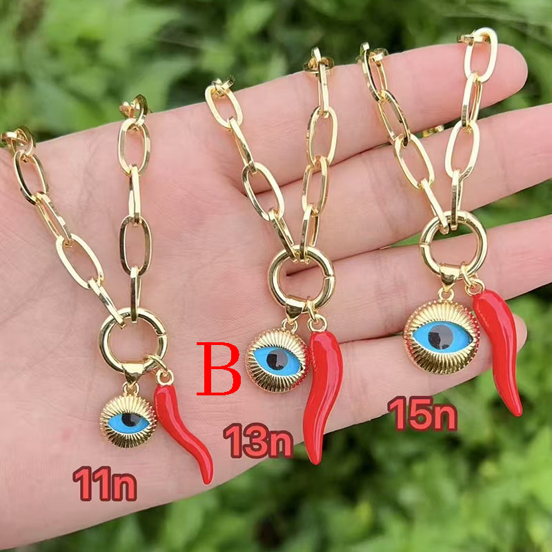 R Gold-plated Copper Beaded Eye Bracelet