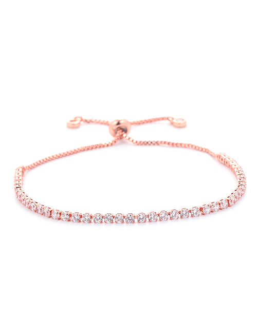 Fashion Style 2 - Rose Gold White Zirconium Brass Zirconium Claw Chain Bracelet