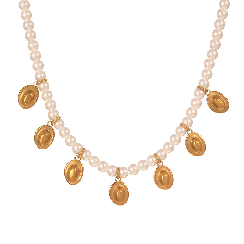 Red Alloy Bull Head Fabric Print Necklace