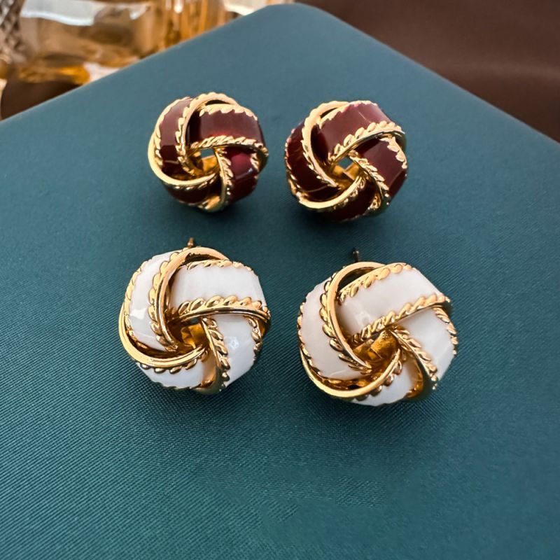 Red Irregular Copper Earrings