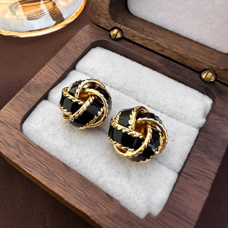 Red Irregular Copper Earrings