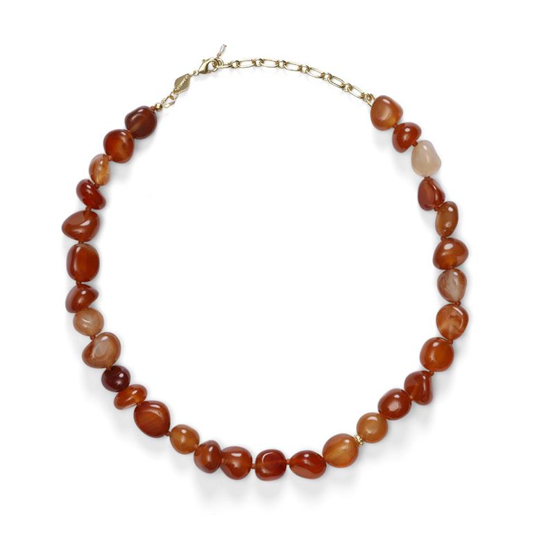 Red Necklace 42+5cm Stainless Steel Beaded Necklace