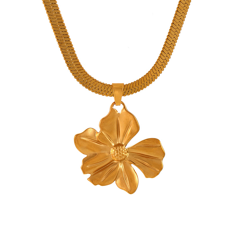 Red Titanium Steel Resin Heart Necklace